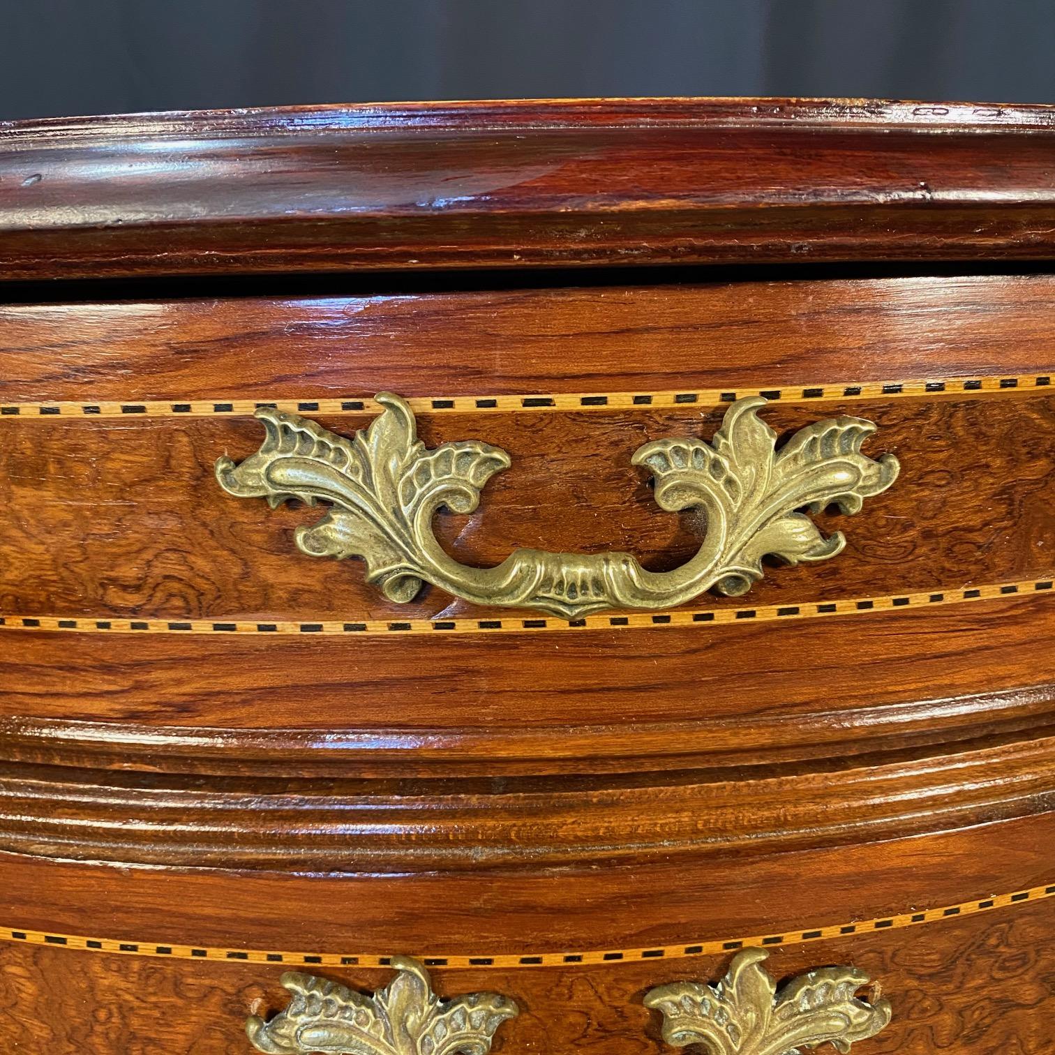 Pair of French Louis XV Inlaid Marquetry Side Tables or Night Stands For Sale 6