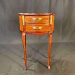 Pair of French Louis XV Inlaid Marquetry Side Tables or Night Stands