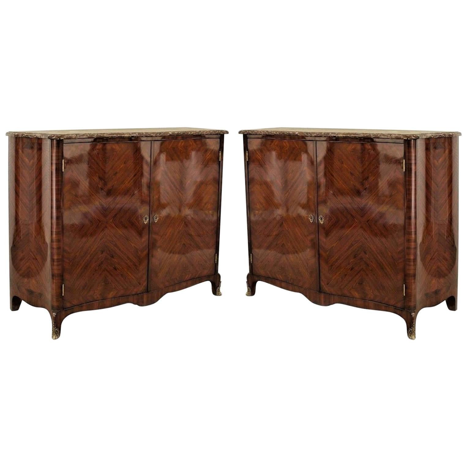 Pair of French Louis XV Kingwood Commodes