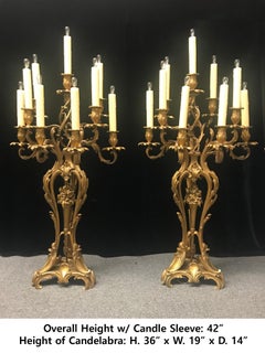 Pair of French Louis XV Ormolu Candelabra
