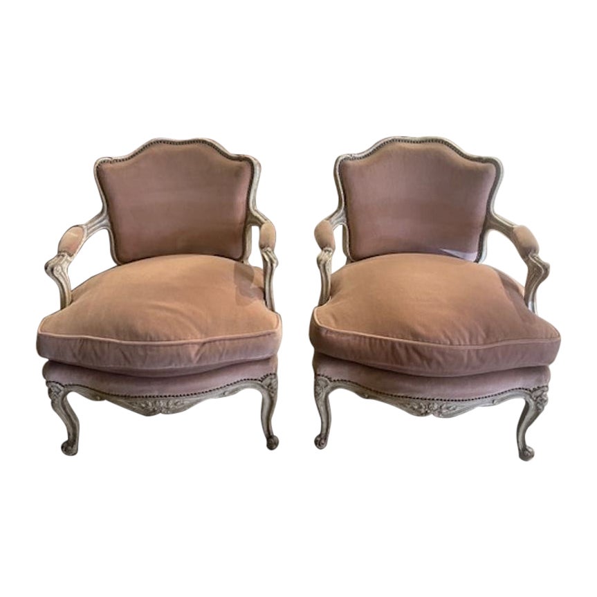 Pair of French Louis XV Painted Chairs