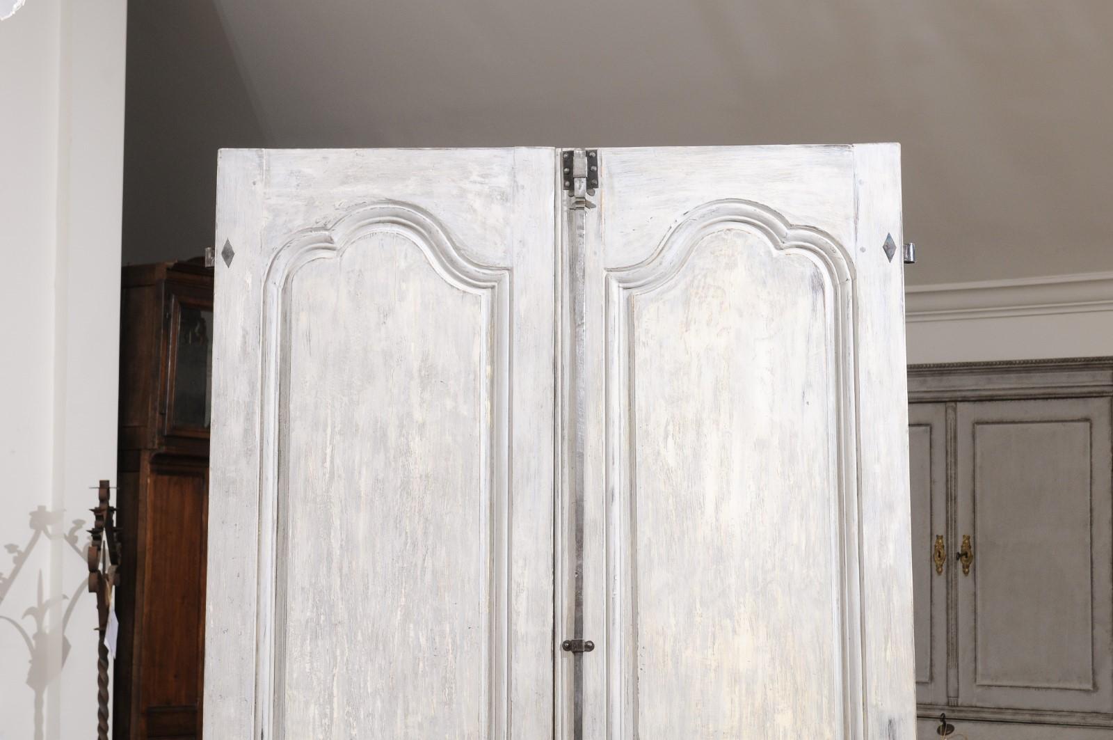 Pair of French Louis XV Period 1750s Painted Communication Doors with Hardware For Sale 2