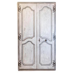 Pair of French Louis XV Period 1750s Painted Communication Doors with Hardware