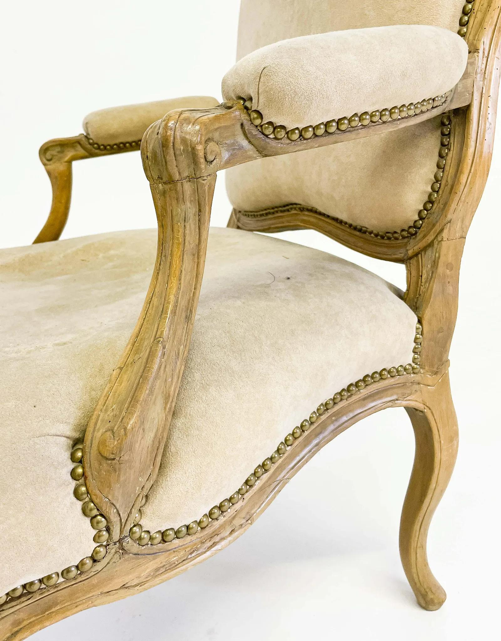 Pair of French Louis XV Period Fauteuils, Circa 1760 1