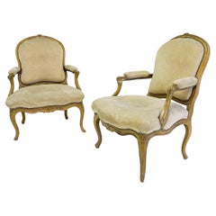 Pair of French Louis XV Period Fauteuils, Circa 1760