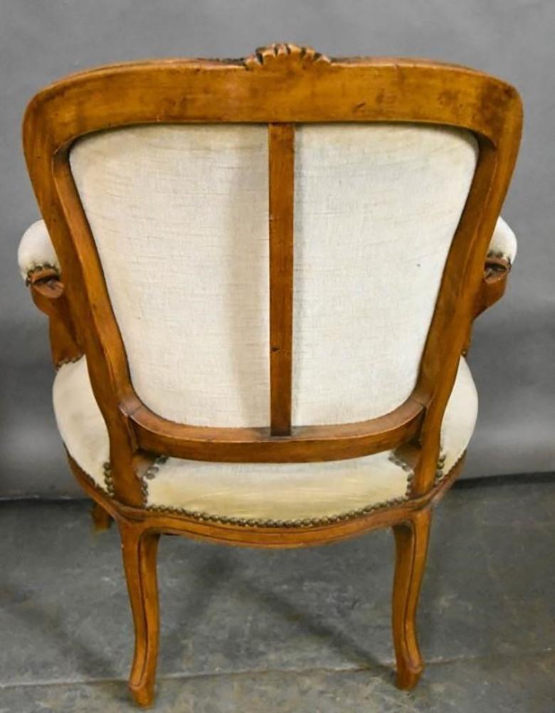 Mid-20th Century Pair of French Louis XV Refined Fauteuils For Sale