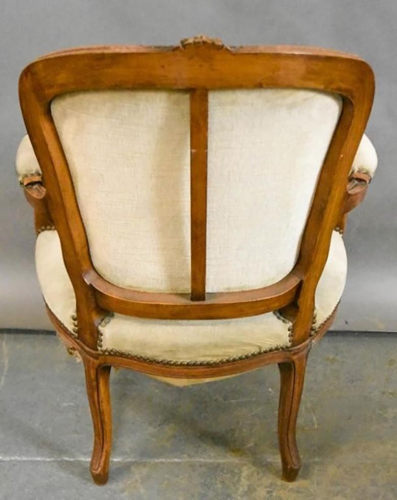 Pair of French Louis XV Refined Fauteuils For Sale 1