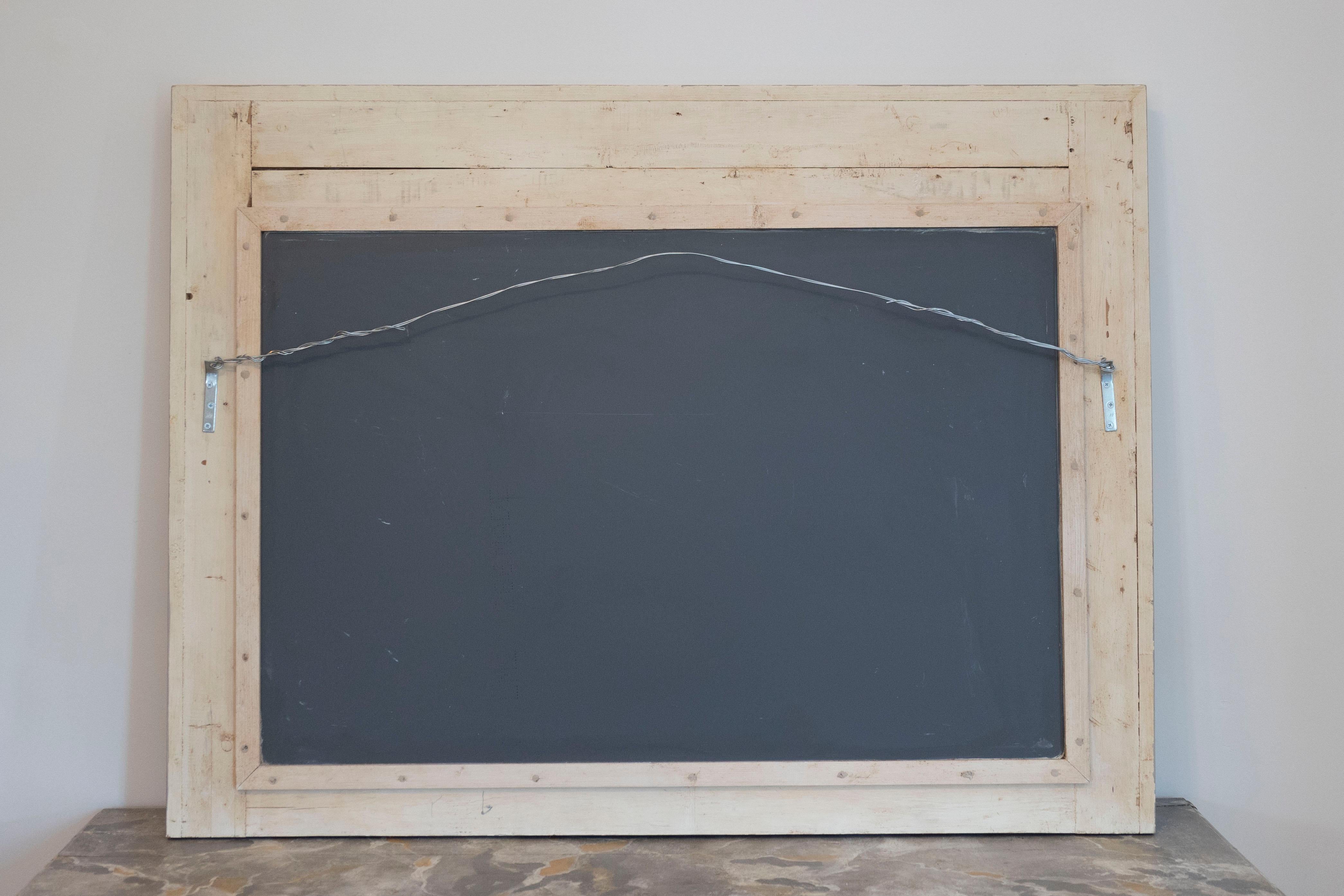Pair of French Louis XV Style 1890s Painted Wood Horizontal Shell-Carved Mirrors For Sale 4