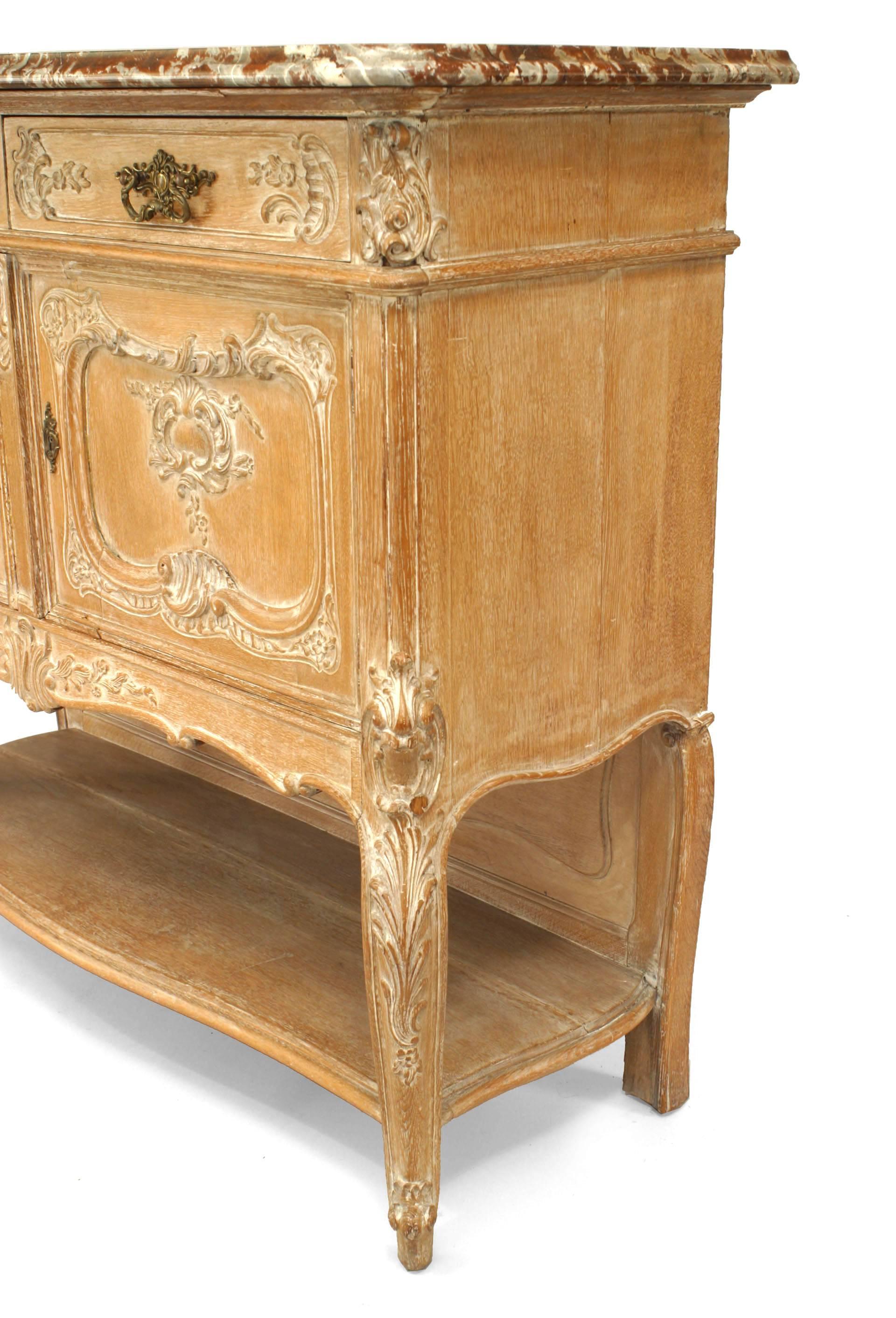 Pair of French Louis XV Bleached Sideboards In Good Condition For Sale In New York, NY