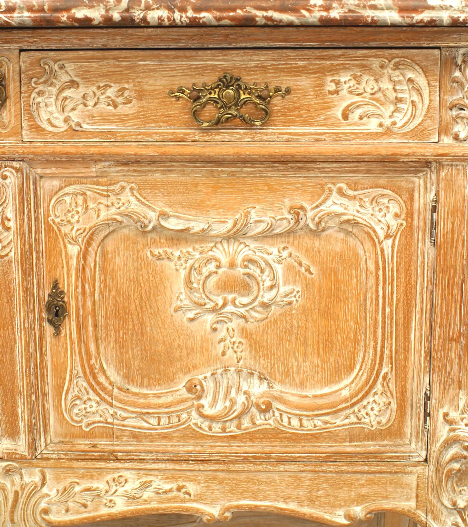 19th Century Pair of French Louis XV Bleached Sideboards For Sale
