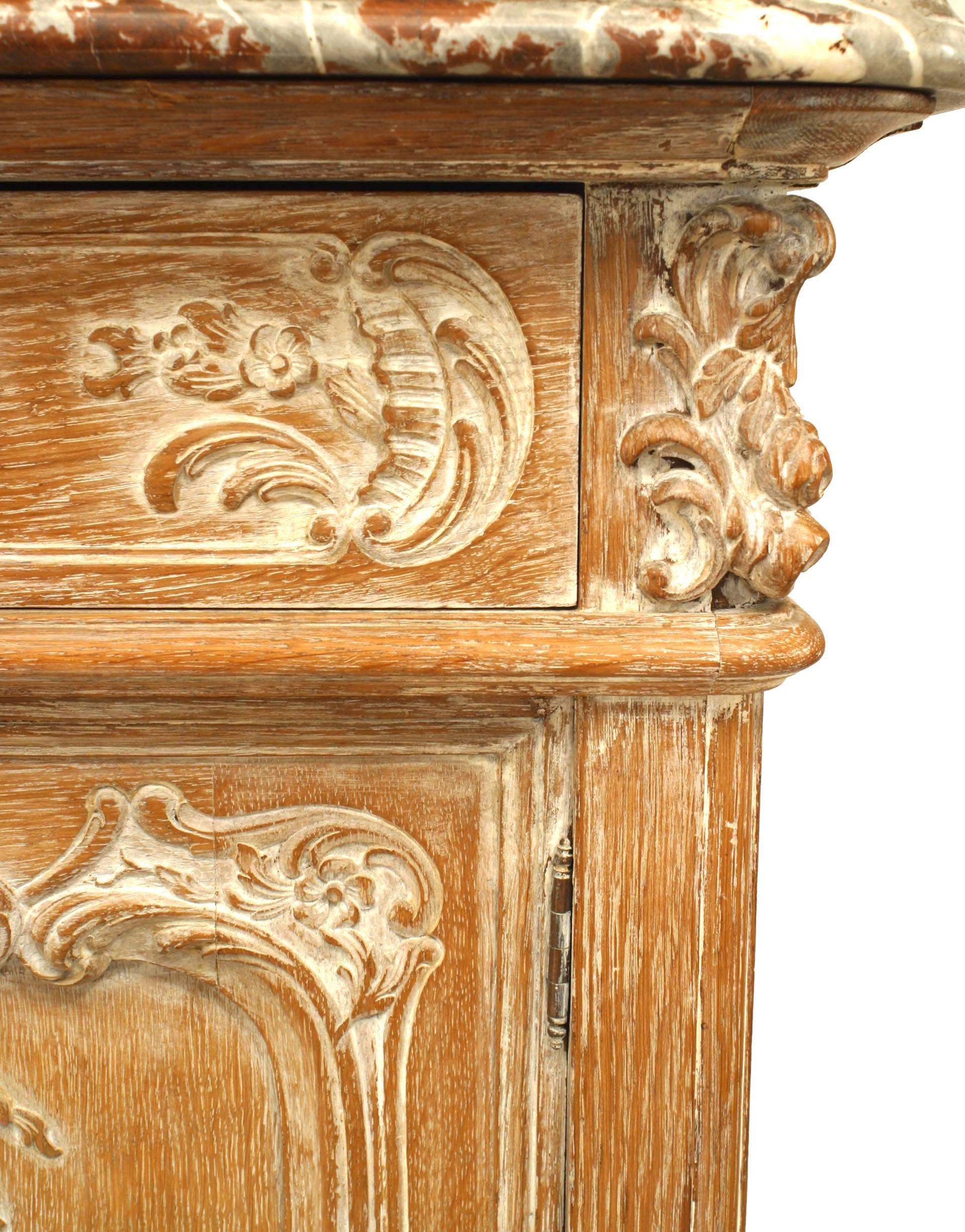 Wood Pair of French Louis XV Bleached Sideboards For Sale