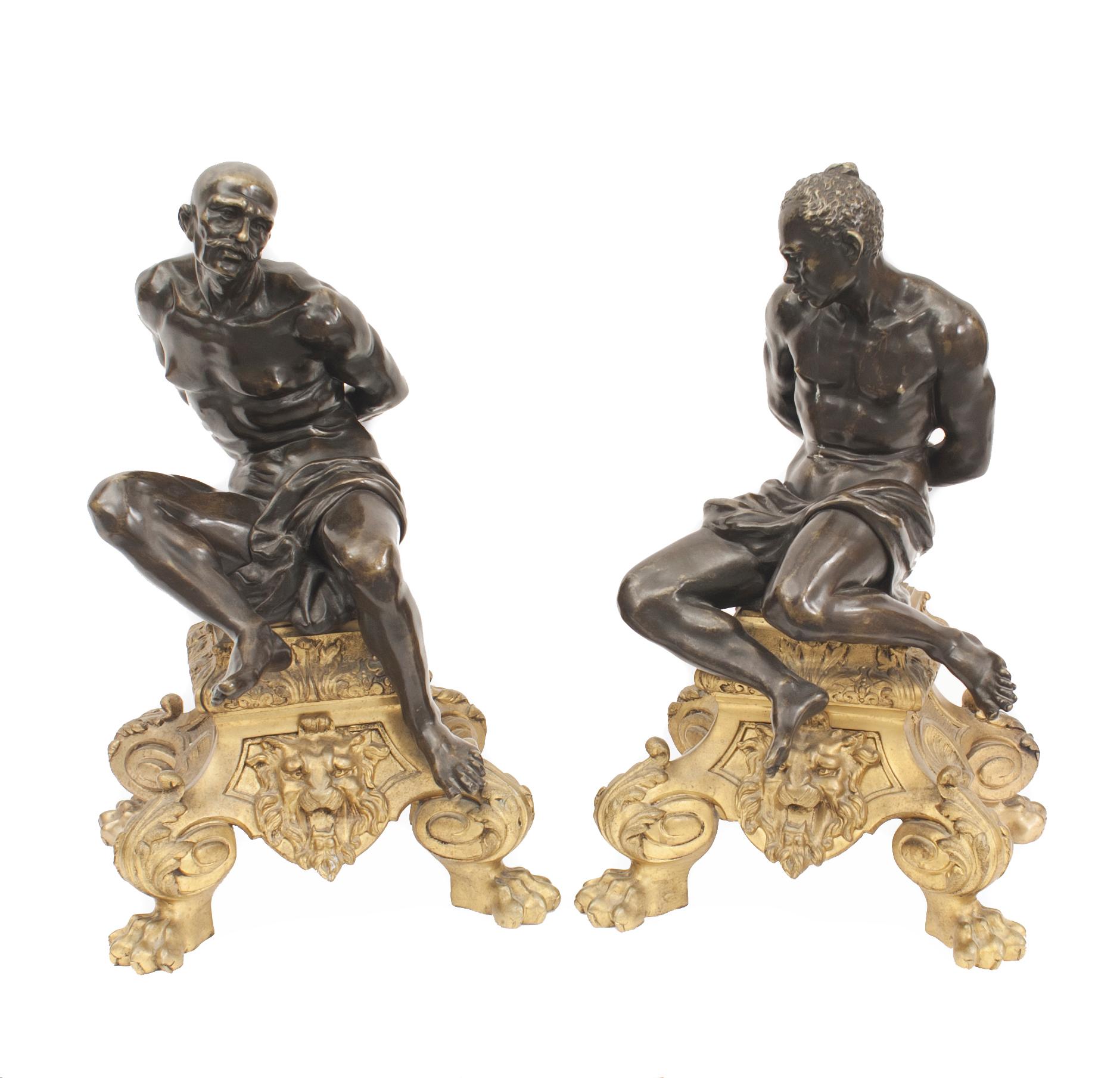 Pair of French Louis XV Style '19th Century' Chenet / Andirons For Sale
