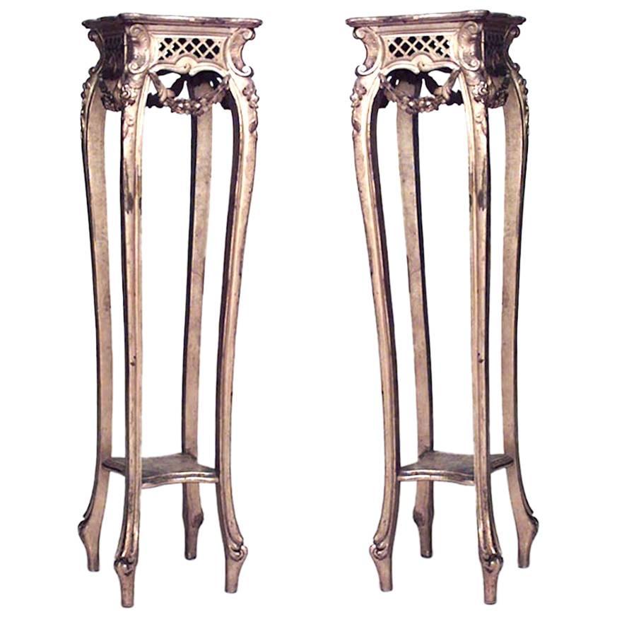 Pair of French Louis XV Gilt Pedestals
