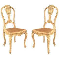 Pair of French Louis XV Style '19th Century' Stripped Side Chairs