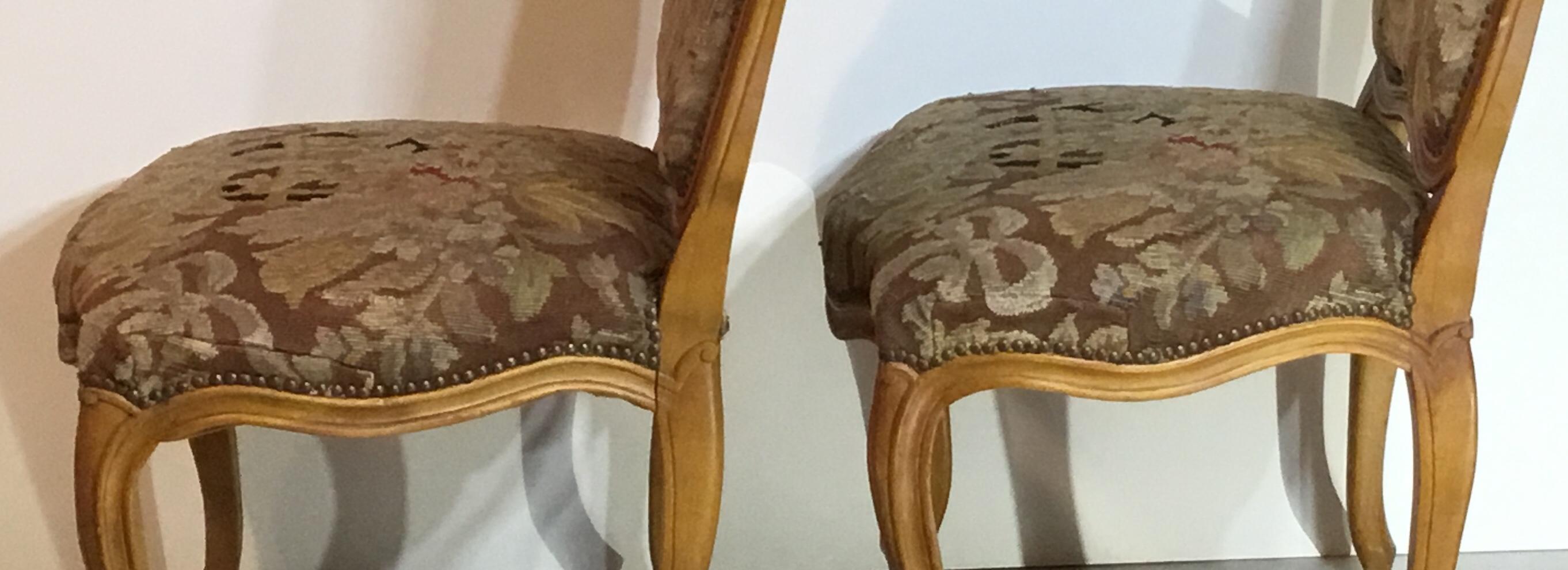 Pair of French Louis XV Style Aubusson Upholstered Chairs 7