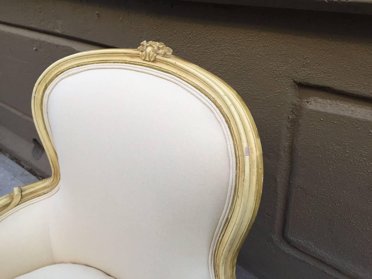 Upholstery Pair of French Louis XV Style Bergère Chairs