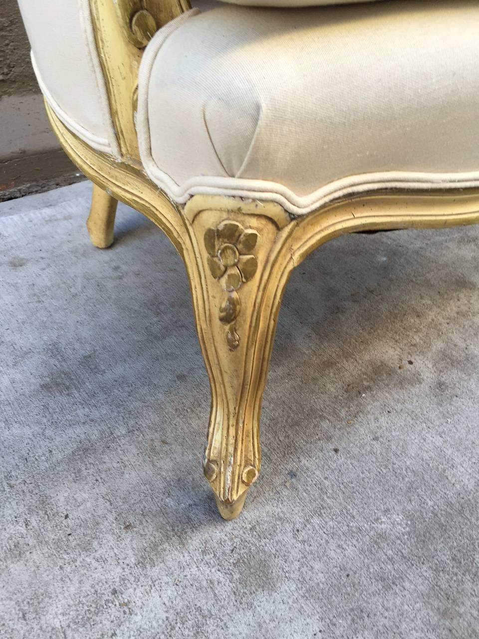 Pair of French Louis XV Style Bergère Chairs 1