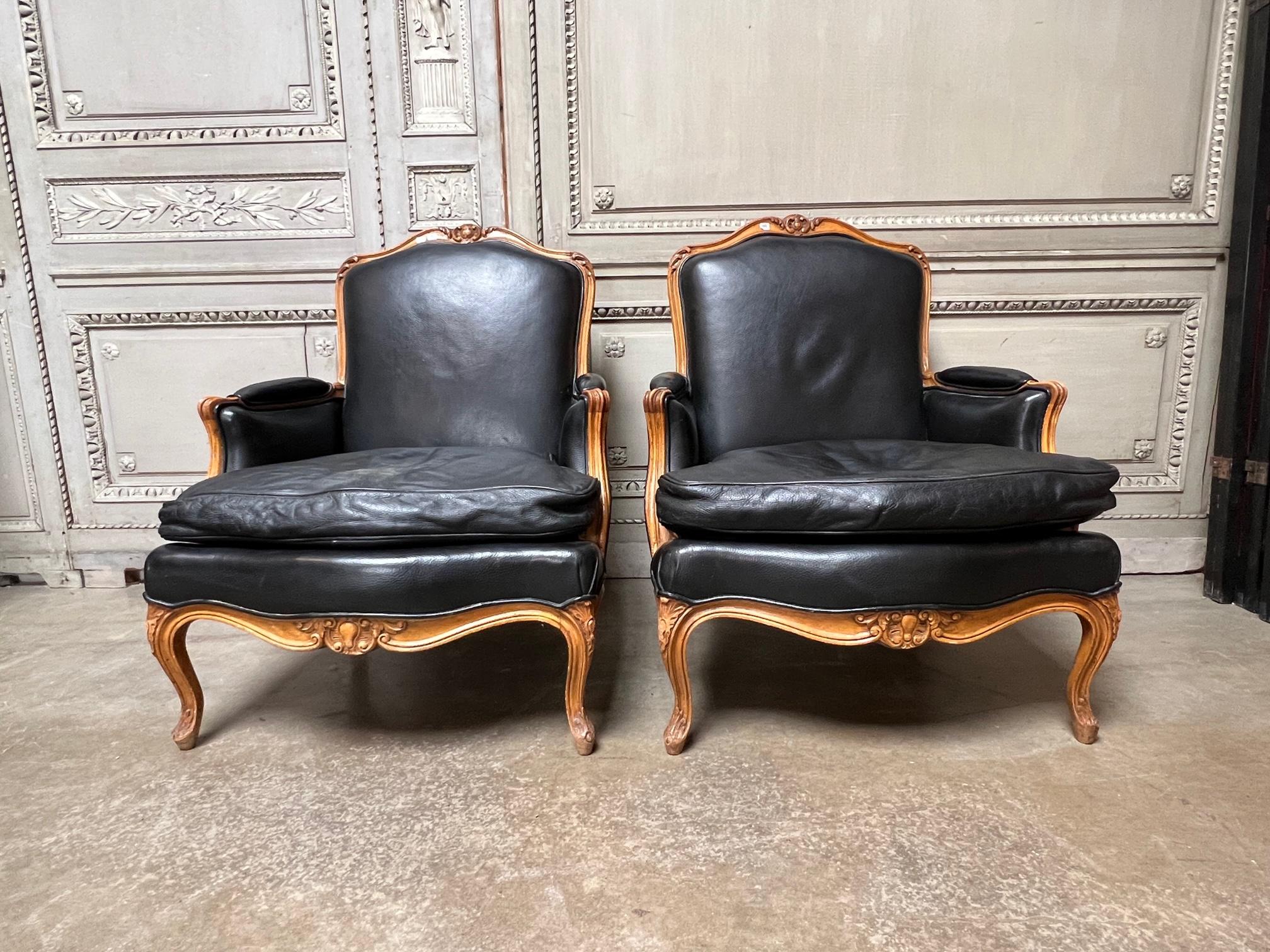 Pair of French Louis XV Style Bergeres 4