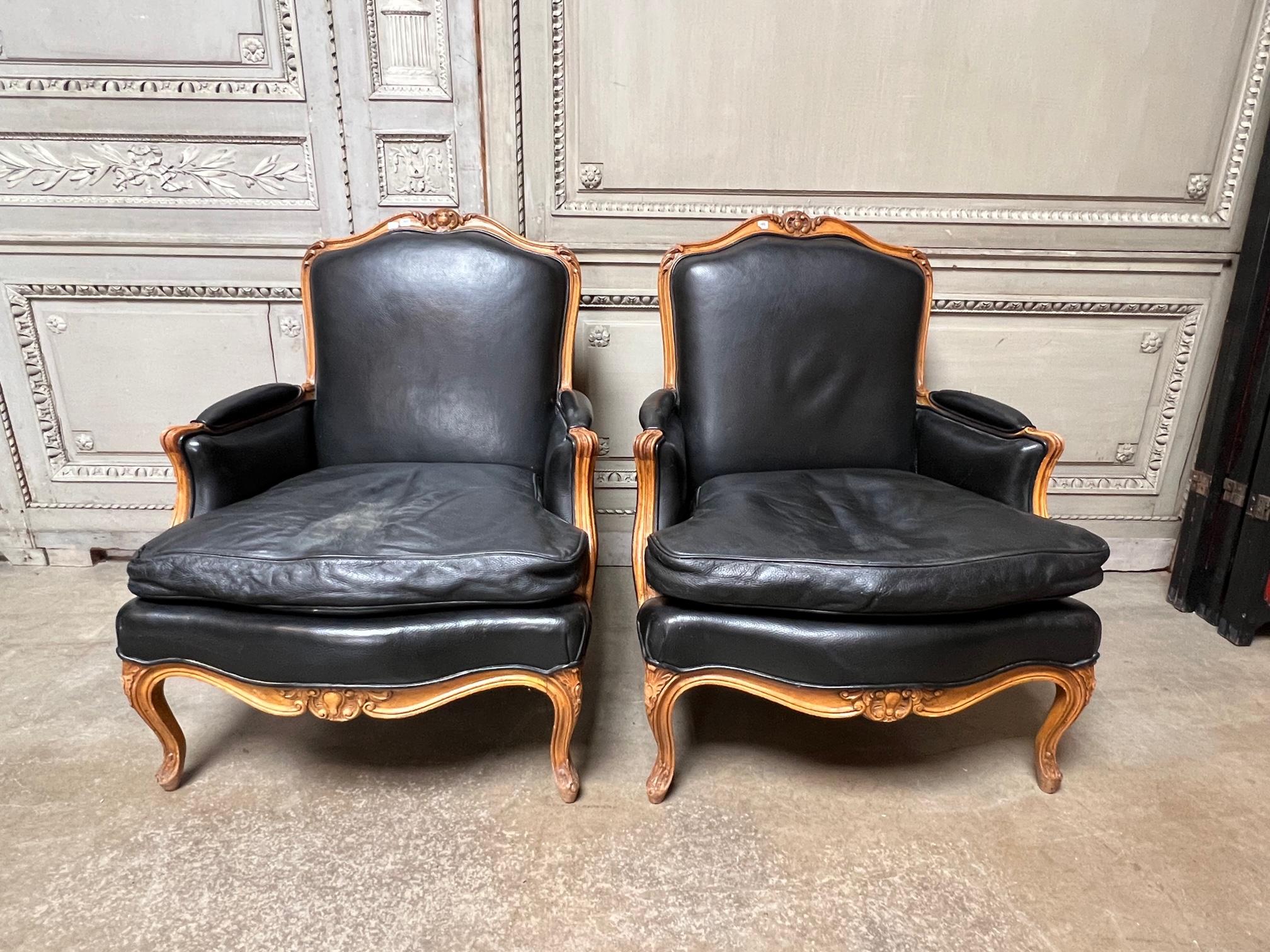 Pair of French Louis XV Style Bergeres 5