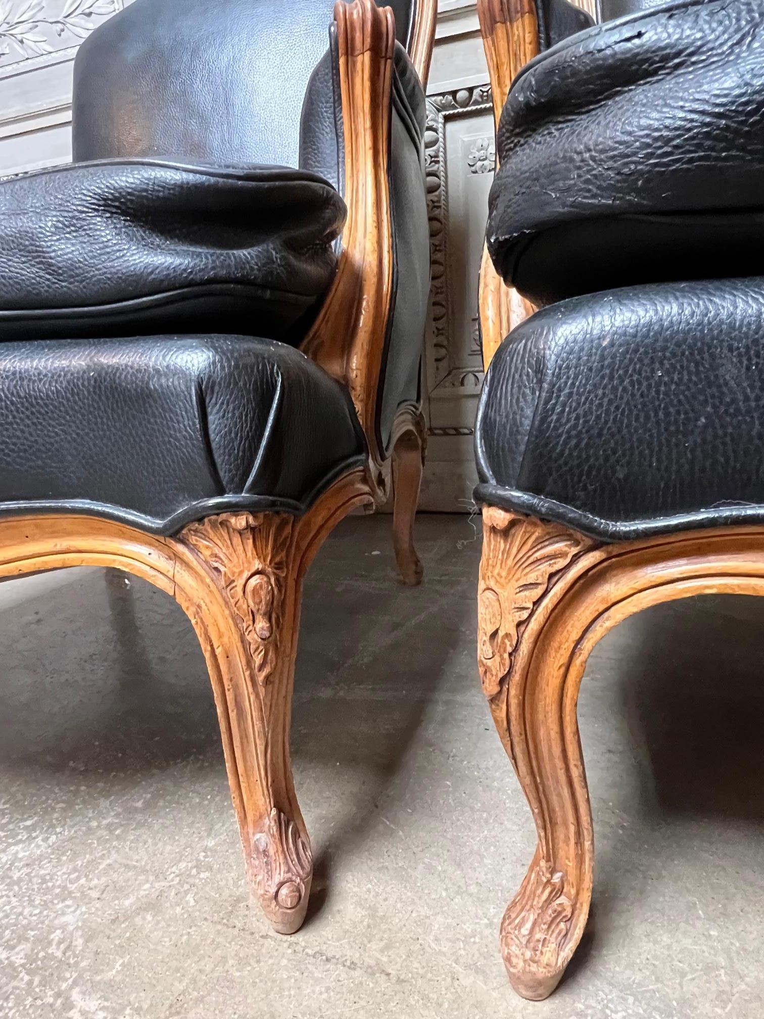 Pair of French Louis XV Style Bergeres 6