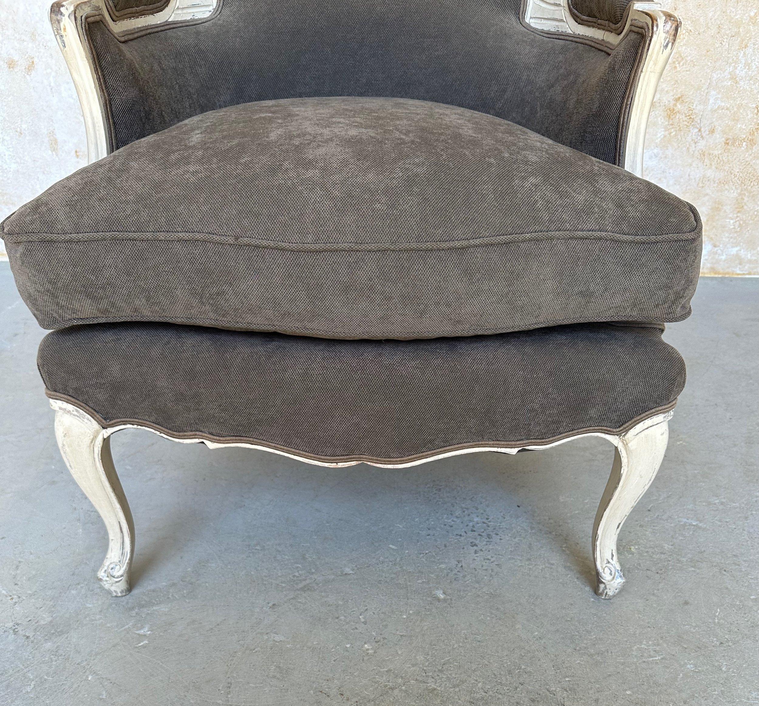 Pair of French Louis XV Style Bergères For Sale 4
