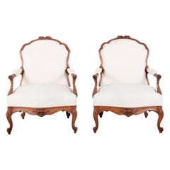 Pair of French Louis XV-Style Bergeres
