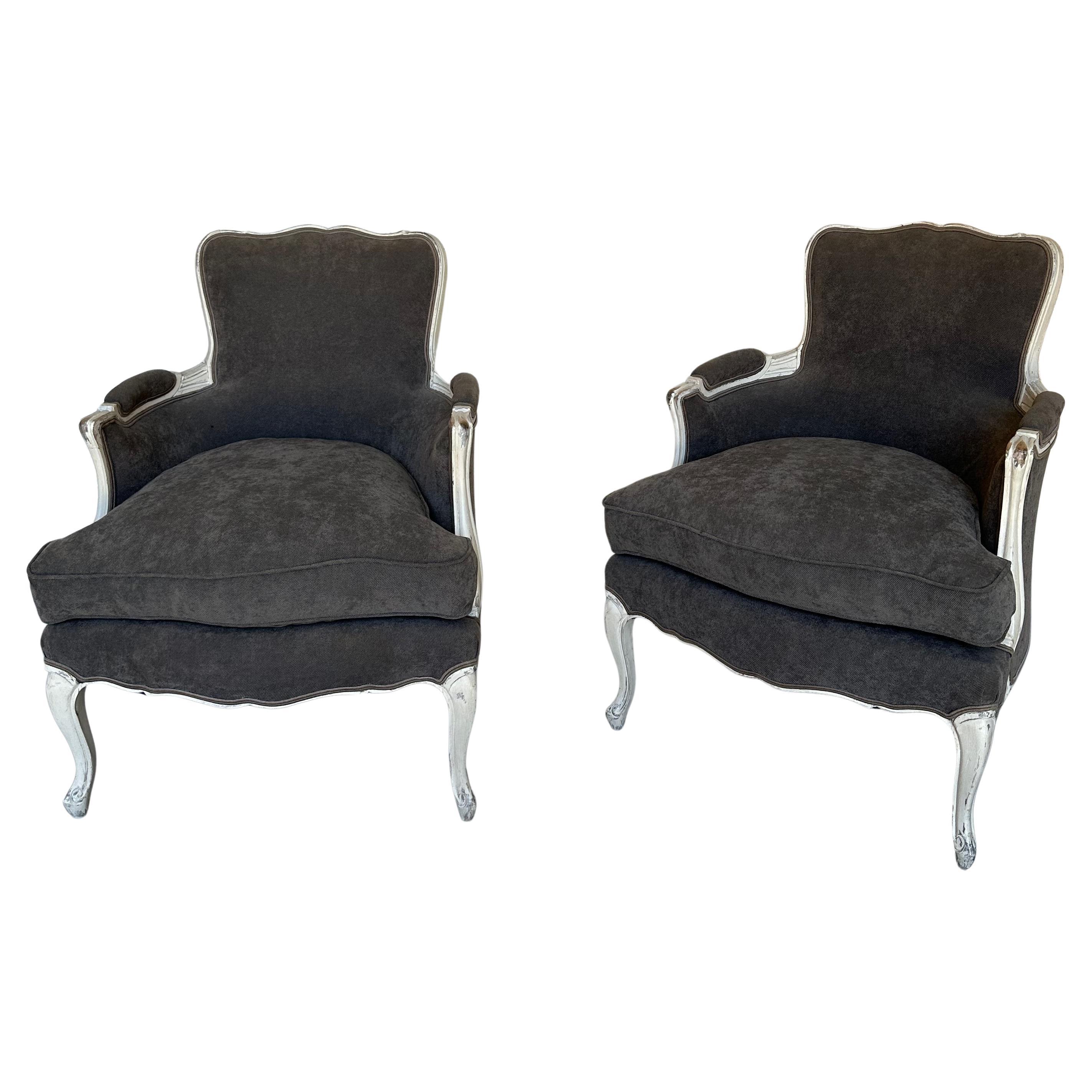 Paire de bergères françaises de style Louis XV en vente