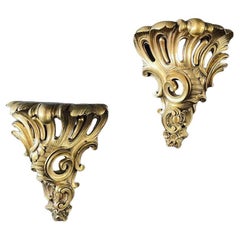 Pair of French Louis XV-Style Brass Wall Sconces