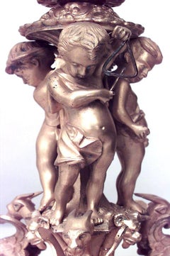 Pair of French Louis XV Bronze Dore 3-Tier Compotes