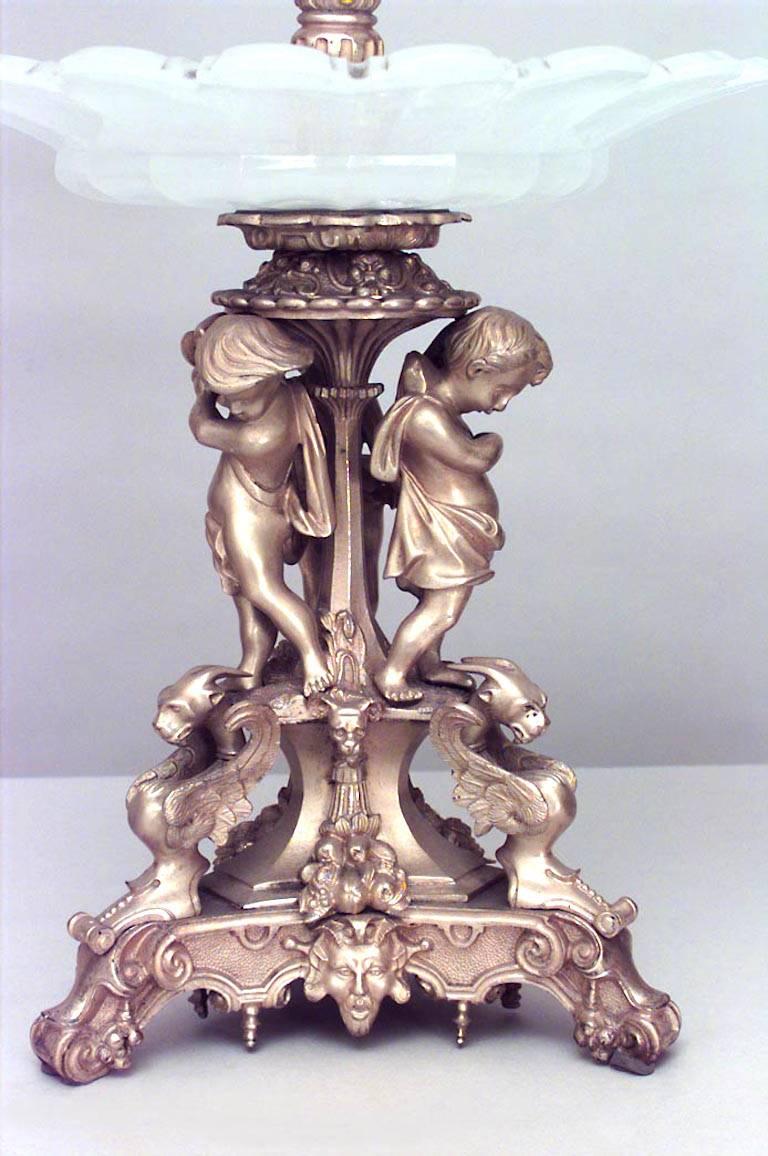 Pair of French Louis XV Bronze Dore 3-Tier Compotes In Good Condition For Sale In New York, NY