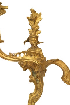 Pair of French Louis XV Style Bronze Wall Sconces