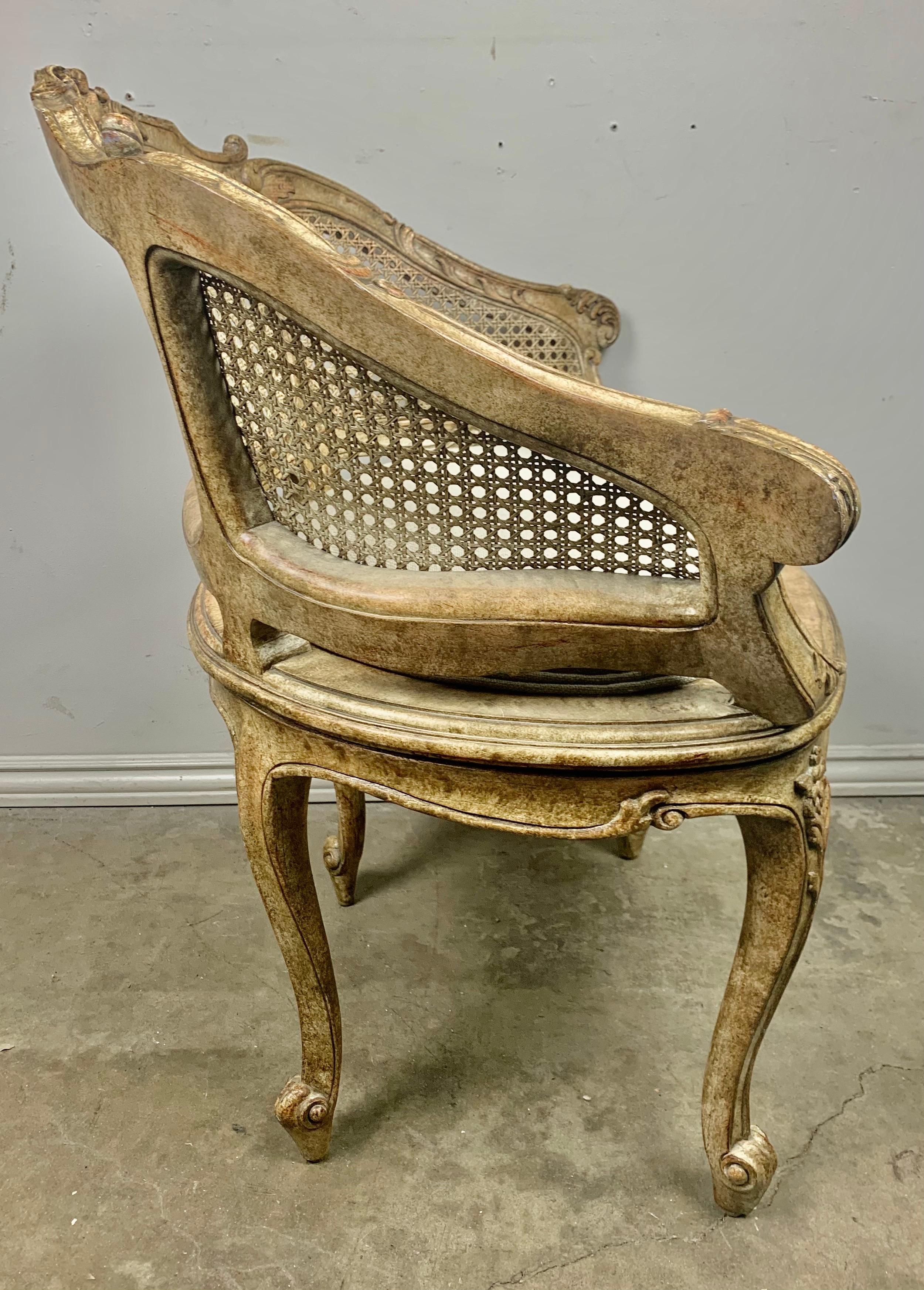 Pair of French Louis XV Style Cane Armchairs, circa 1930 9