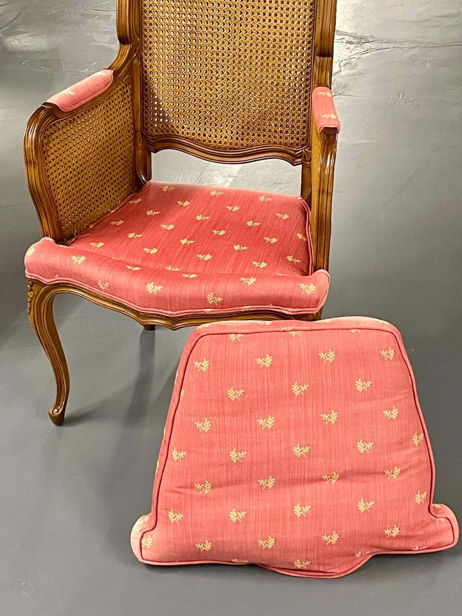 Pair of French Louis XV Style Cane Occasional/Armchairs, Wingbacks, France For Sale 7