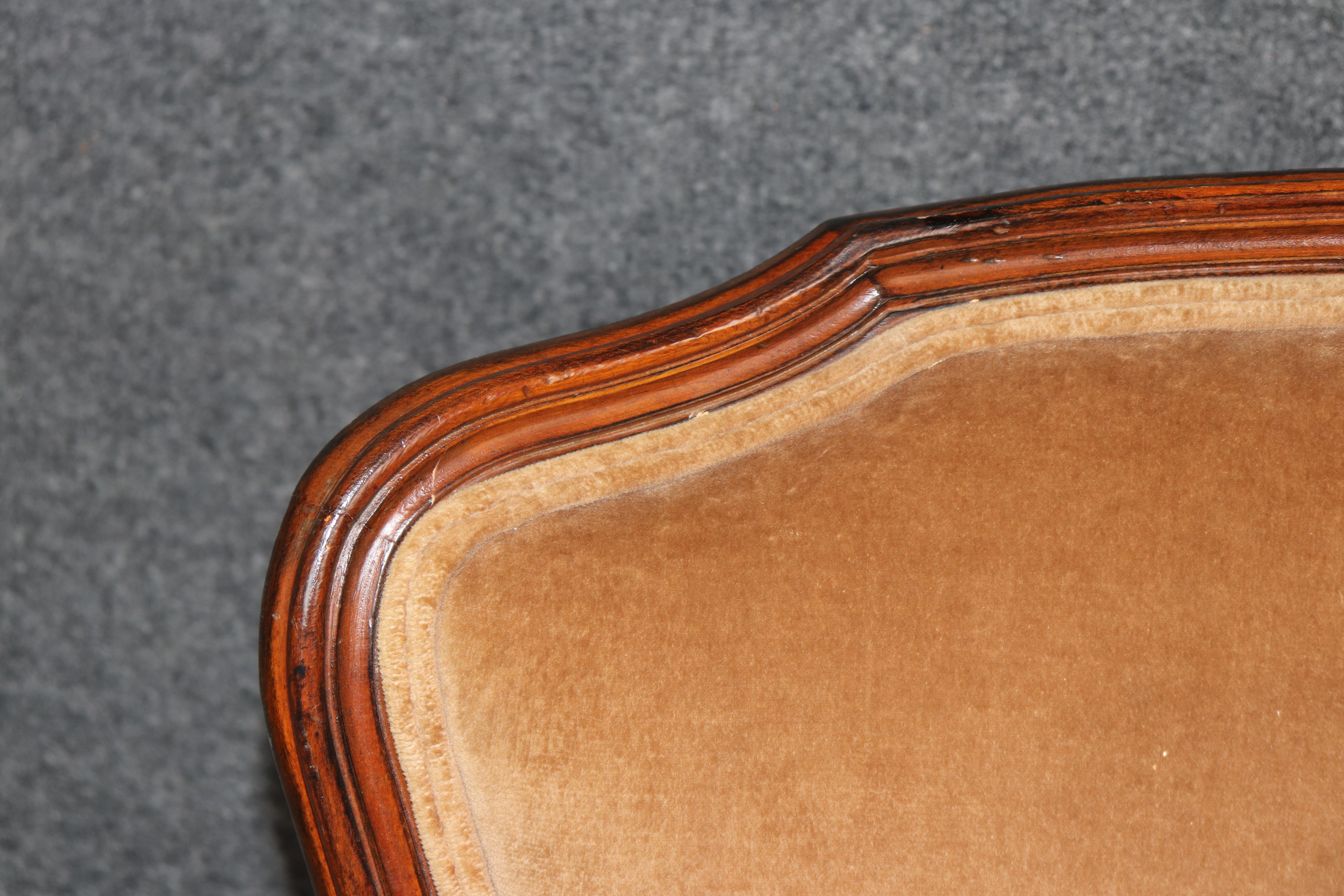 Pair of French Louis XV Style Carved Bergere Chairs For Sale at 1stDibs