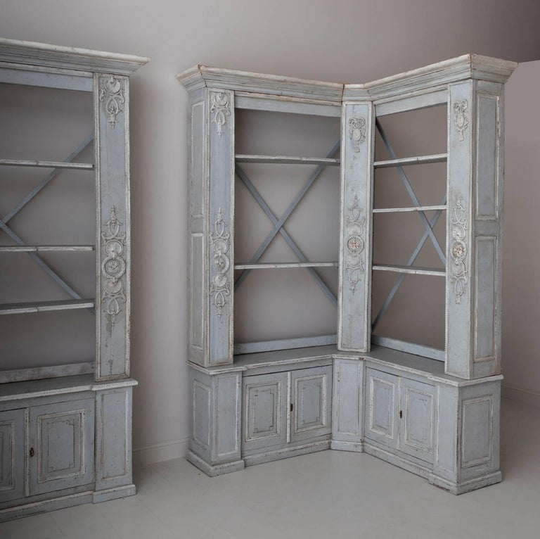 Pair of French Louis XV Style Corner Bookcases For Sale at ...