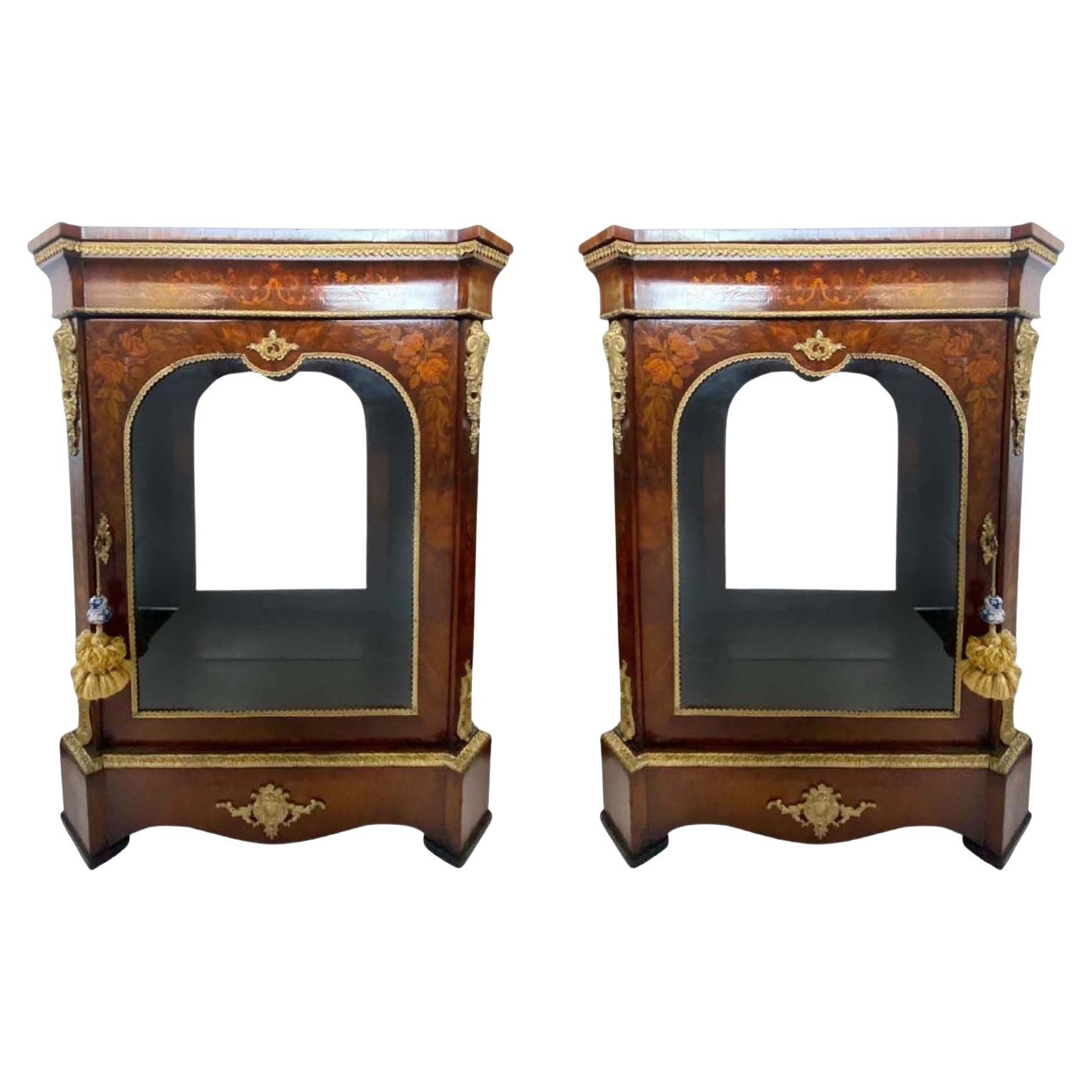 Pair of French Louis XV Style Display Vitrine Cabinets