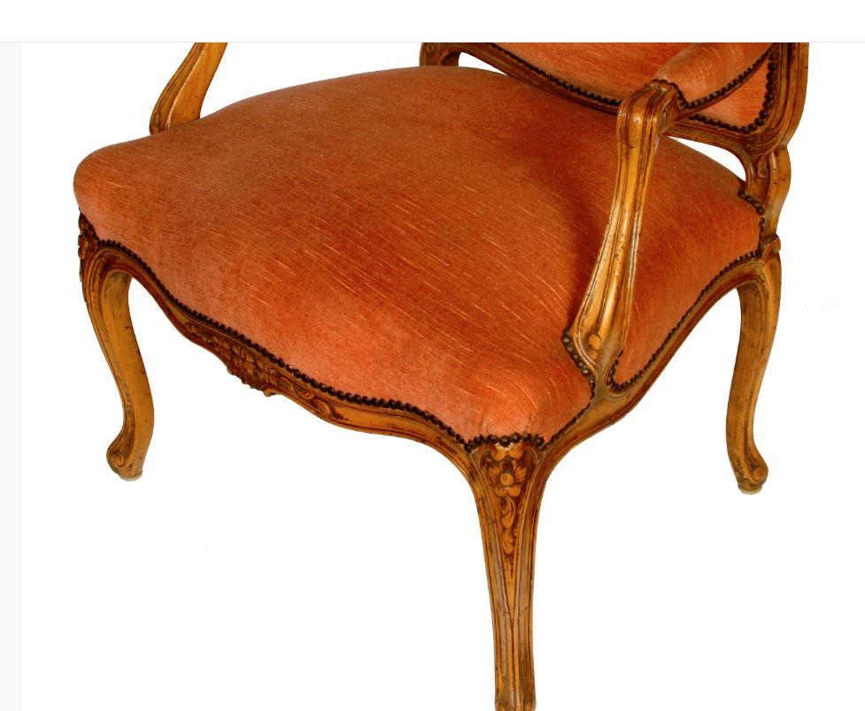 20th Century Pair of French Louis XV Style Fauteuils, circa 1940 For Sale