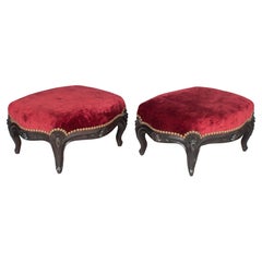 Pair of French Louis XV Style Foot Stools