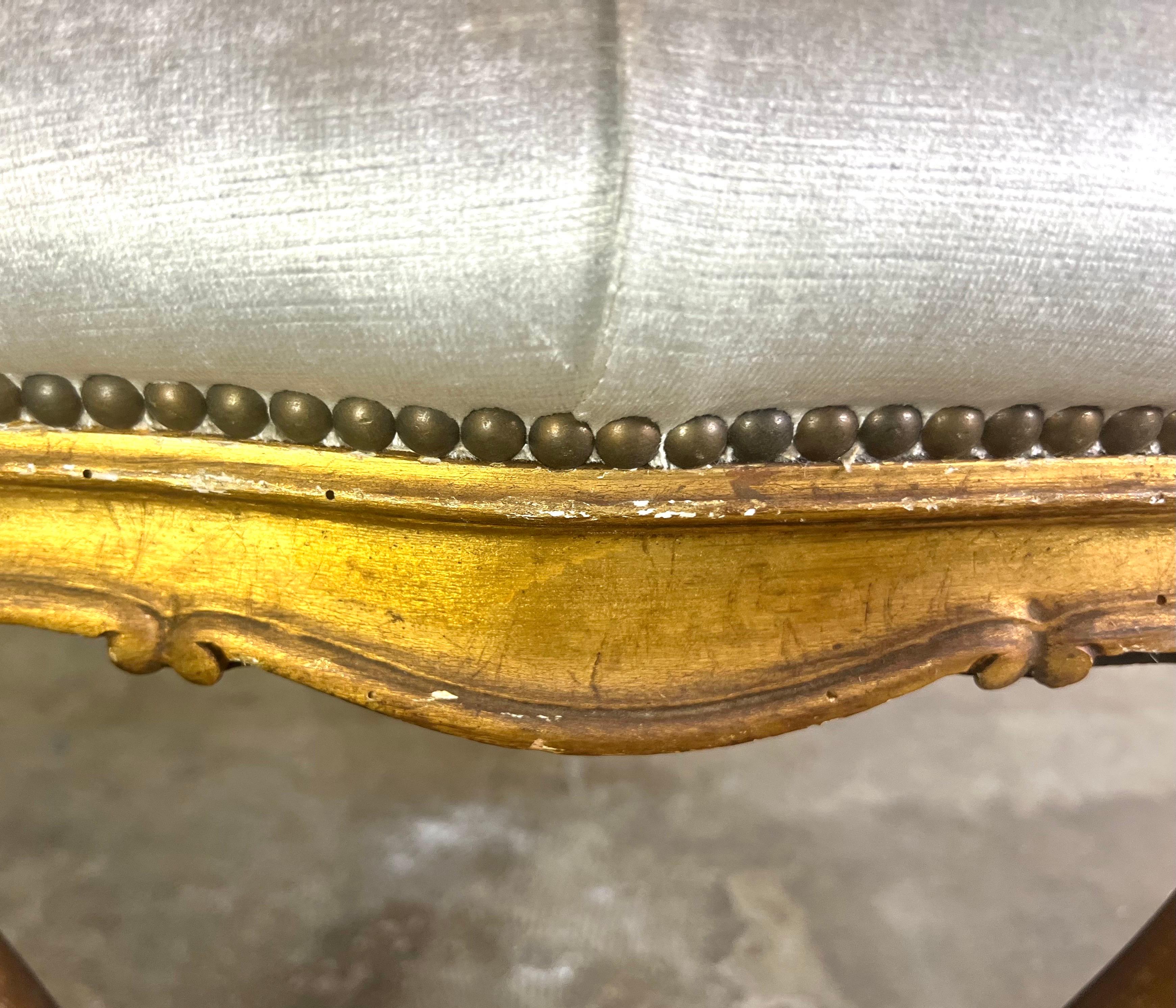 Pair of French Louis XV Style Gilt Wood Benches For Sale 5