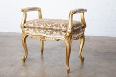 Pair of French Louis XV Style Giltwood Vanity Benches