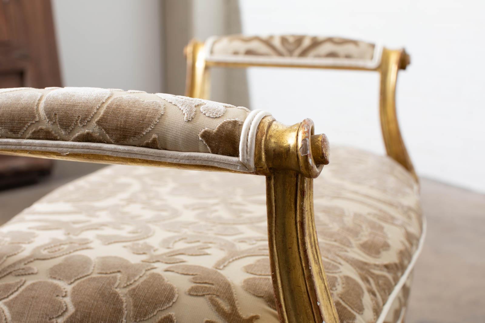 19th Century Pair of French Louis XV Style Giltwood Vanity Benches