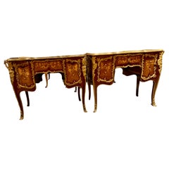 Pair of French Louis XV Style  inlaid cabinets with gilt bronze mounts