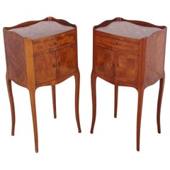 Pair of French Louis XV Style Marquetry Nightstands