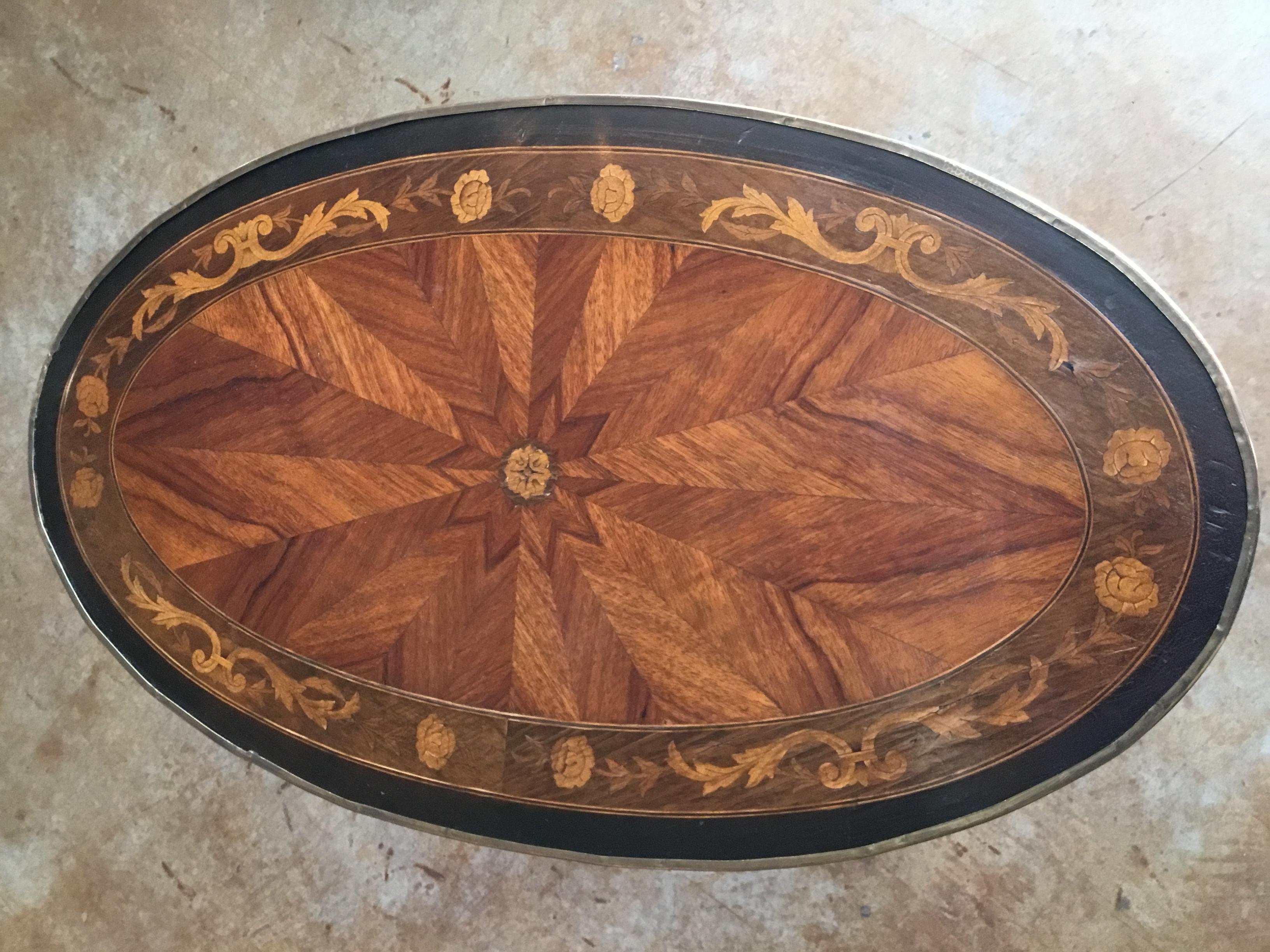 Pair French Louis XV Style Occasional Tables, 19th Century with Marquetry Inlay In Good Condition For Sale In Houston, TX