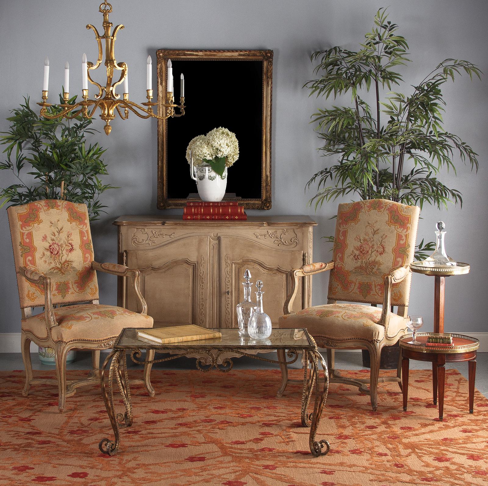 Pair of French Louis XV Style Painted Armchairs, circa 1920s 14