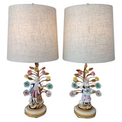 Pair of French Louis XV-Style Porcelain Provincial Figural Lamps