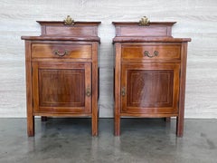 Pair of French Louis XV Style Satinwood One Door Nightstand Bedside Cabinet