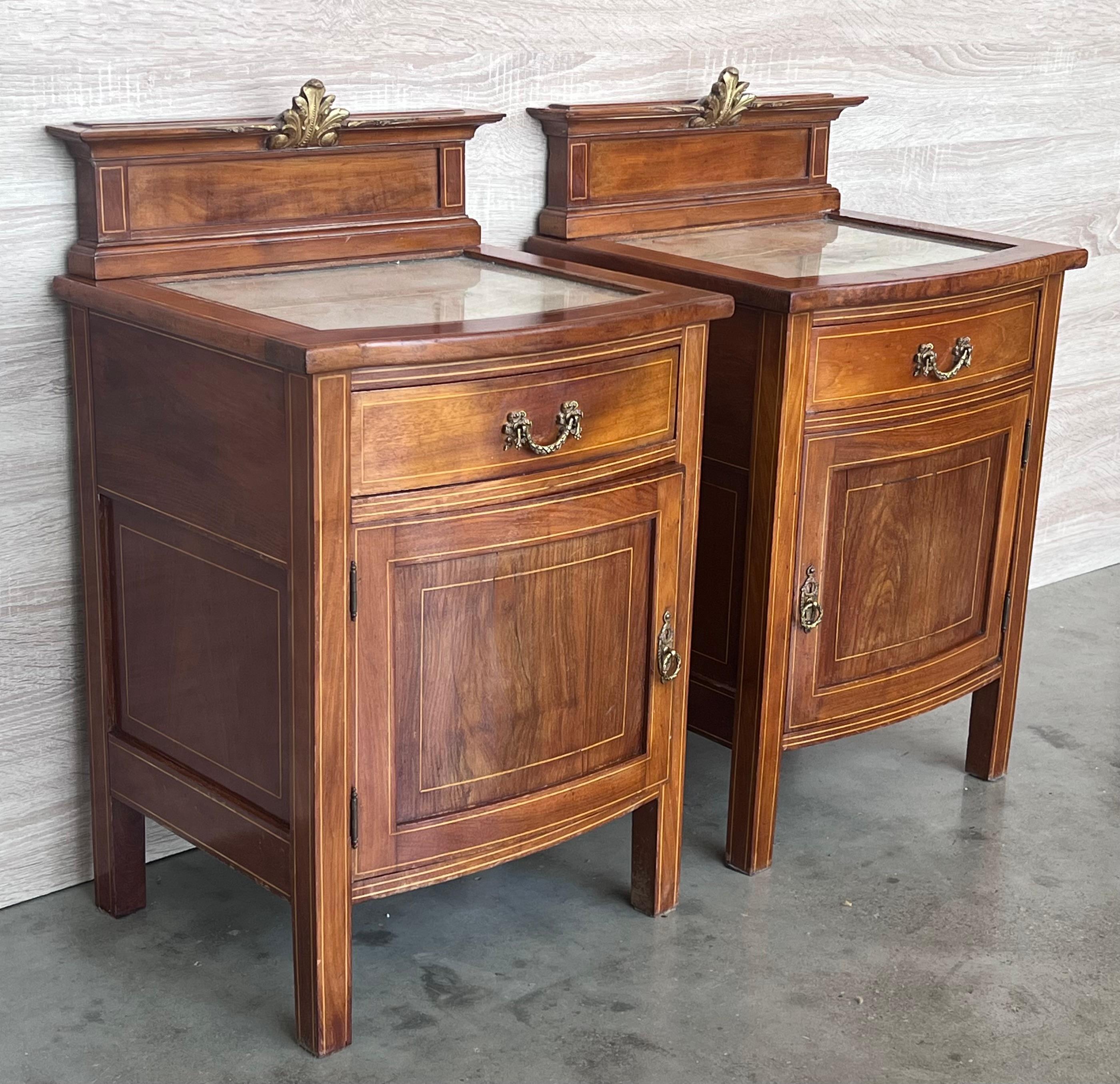 Pair of French Louis XV Style Satinwood One Door Nightstand Bedside Cabinet For Sale 1