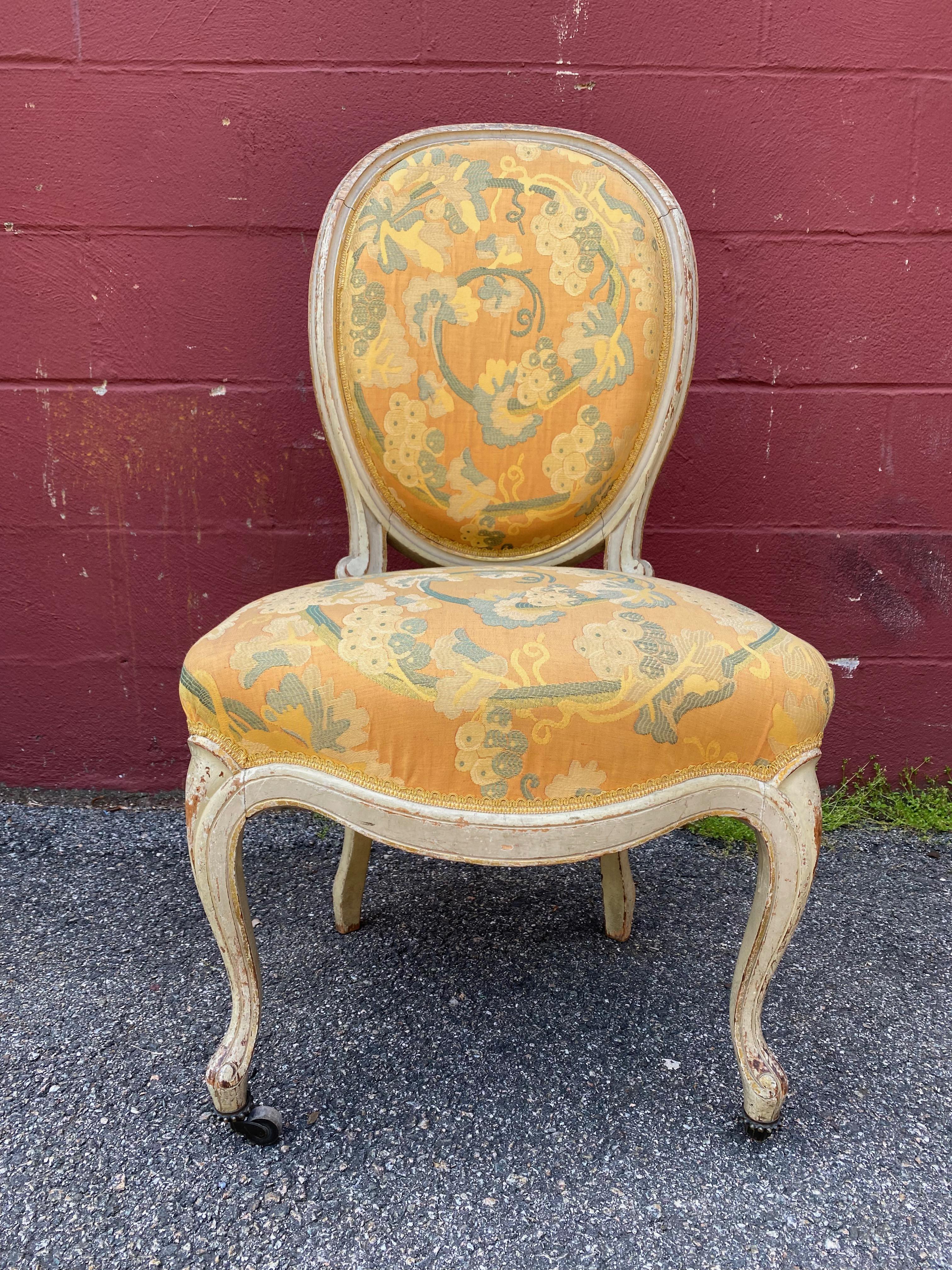 19th Century Pair of French Louis XV Style Side Chairs