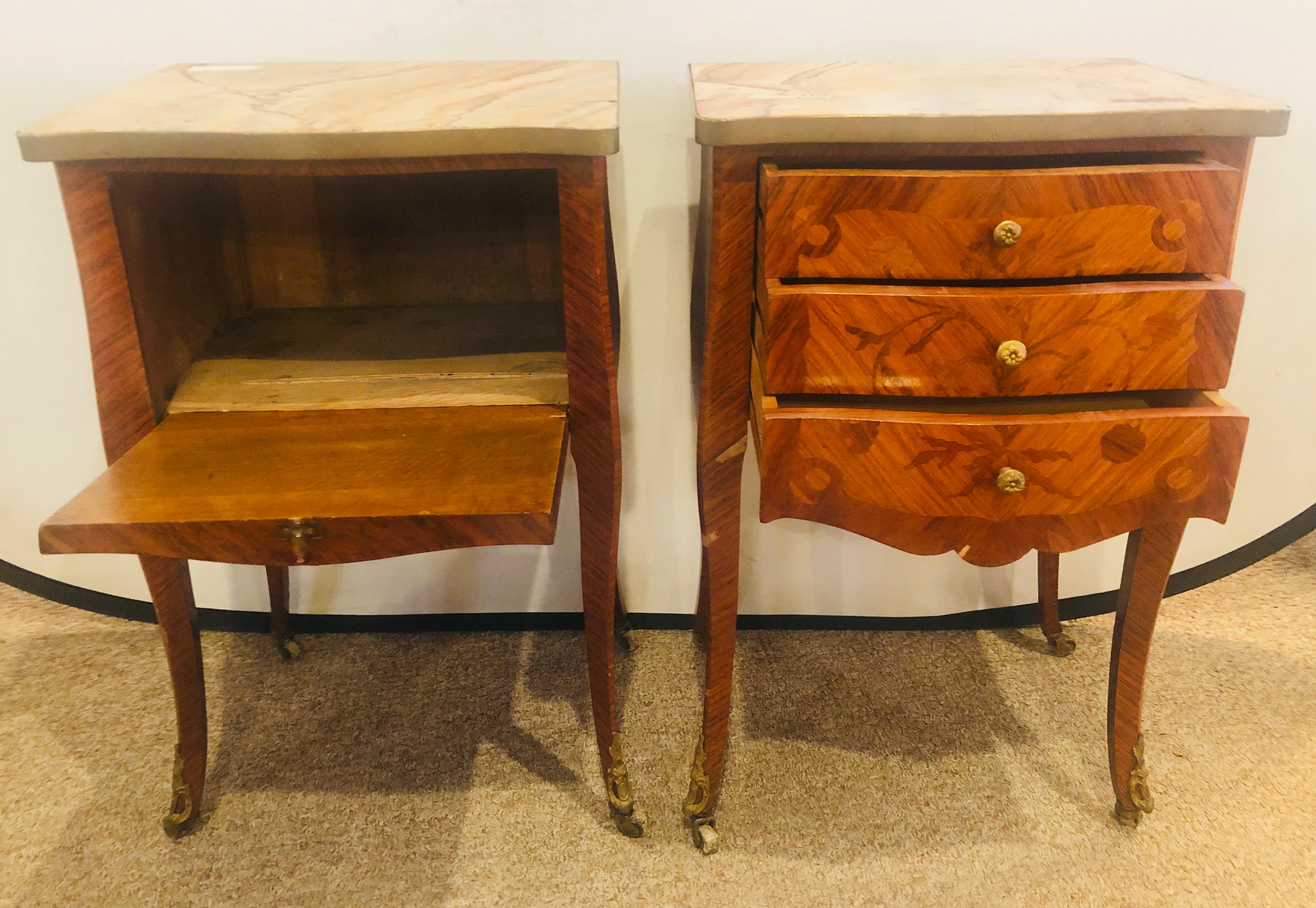 Pair of French Louis XV Style Stands, End Tables, Side Tables or Night Tables 5